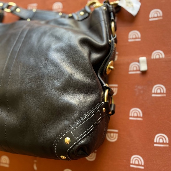 NWT Coach Black Leather Shoulder Bag - Picture 7 of 17